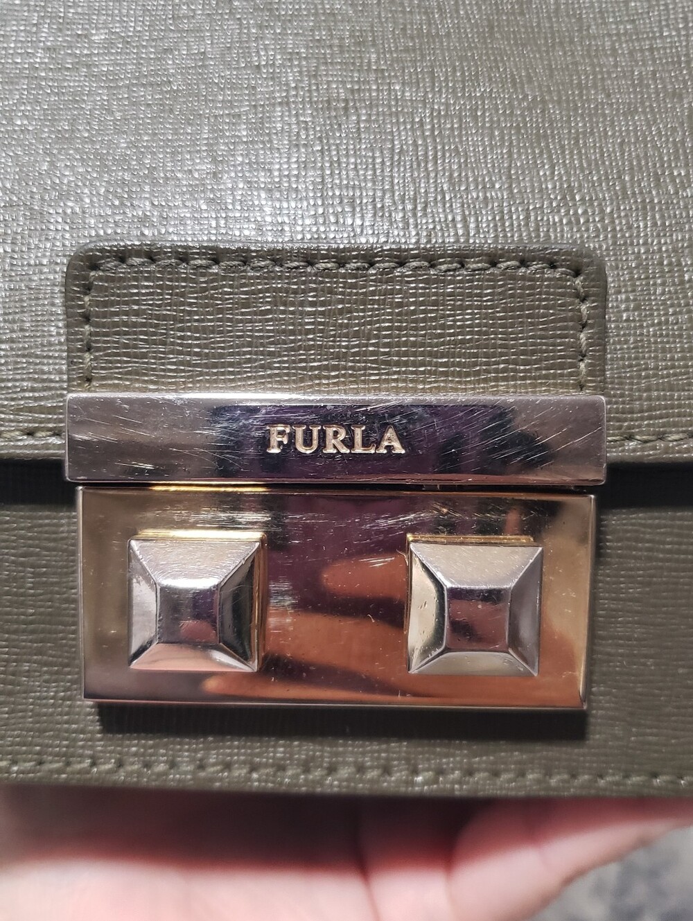 Furla Bella Mini Olive Green Crossbody Bag - Picture 8 of 15